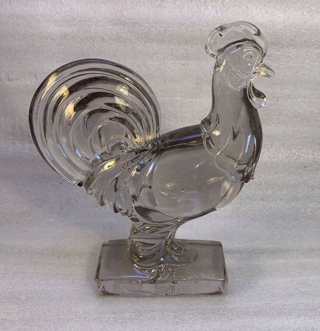 Vintage Paden City Glass Chanticleer Rooster Standing On Rectangular Base 1940's