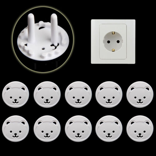 10x Power Kid Socket Cover Baby Child Protector Guard Mains Point Plug Bear New