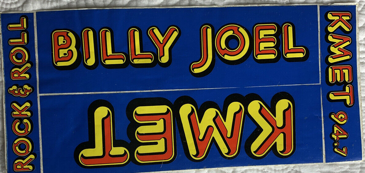 Billy Joel Kmet 80's Concert Bumper La Radio Promo Stickers 94.7