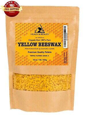 Yellow Beeswax Bees Wax Organic Pastilles Beads Premium 16 Oz, 1 Lb