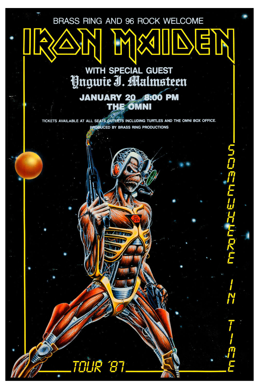 Heavy Metal: Iron Maiden * Somewhere In Time * Tour Concert Poster 1987  12x18