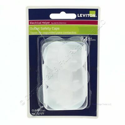 24 Leviton Clear Straight Blade Receptacle Outlet Protection Cover Caps 12777